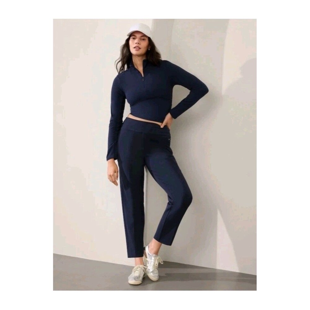 Athleta Endless High Rise Pants Casual Athletic Navy Size 12 533636 Work Travel